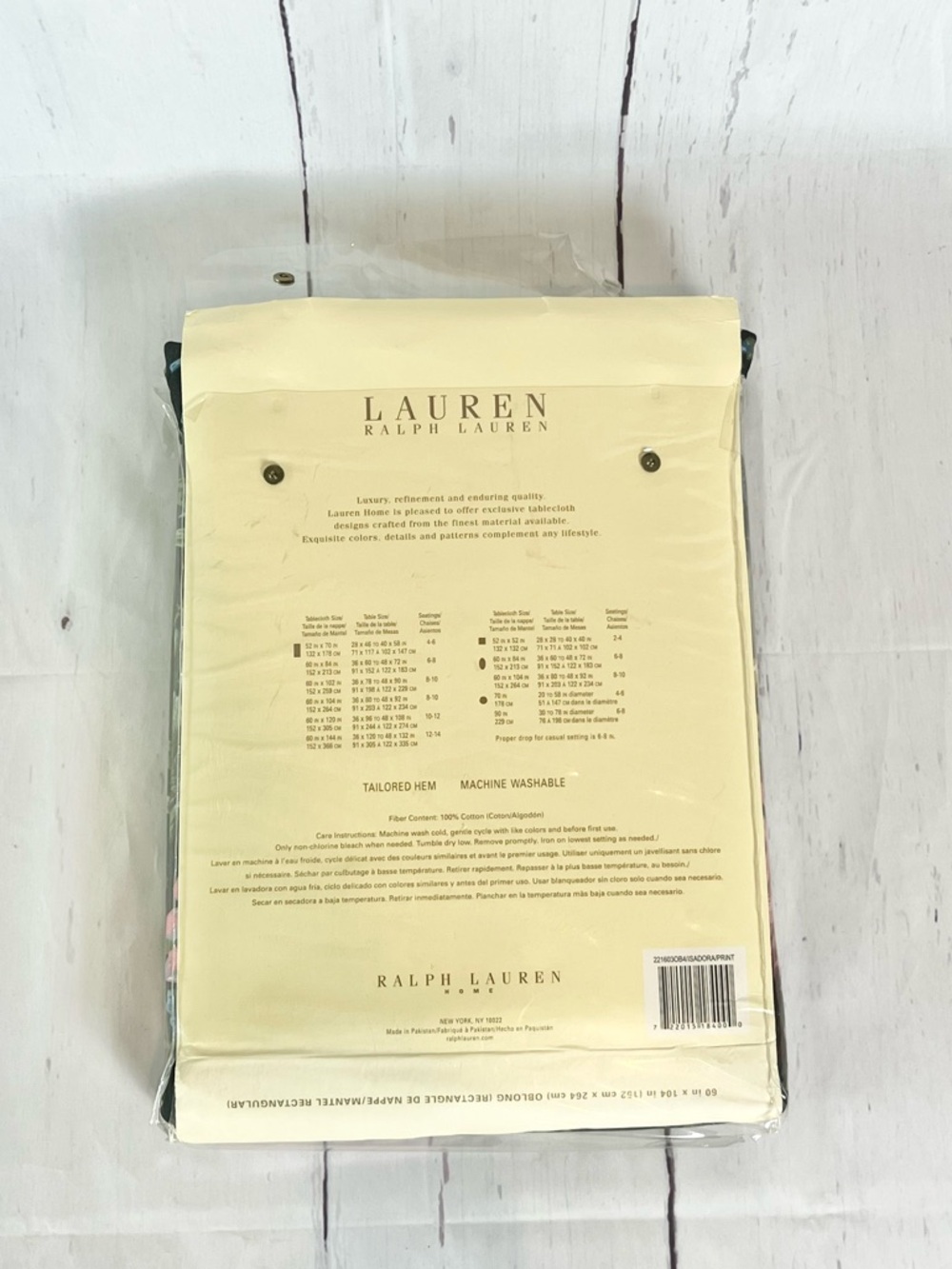 NIP Vintage Ralph Lauren Isadora Cossette Black Floral Tablecloth 60x104 Oblong - Picture 6 of 10